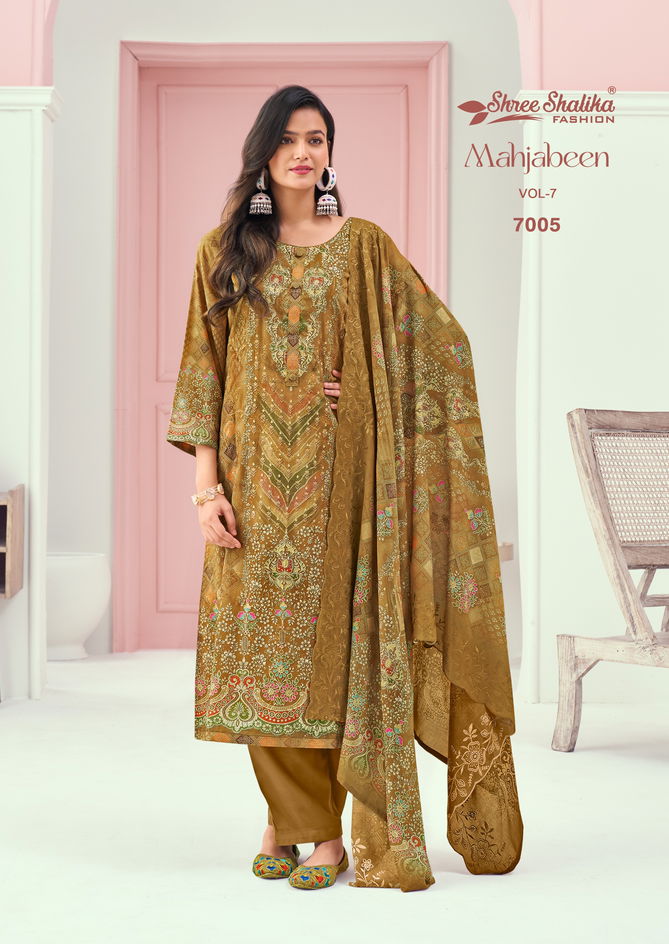 Mahajbeen Vol 7 By Shree Shalika Printed Lawn Cotton Dress Material Wholesale Online
